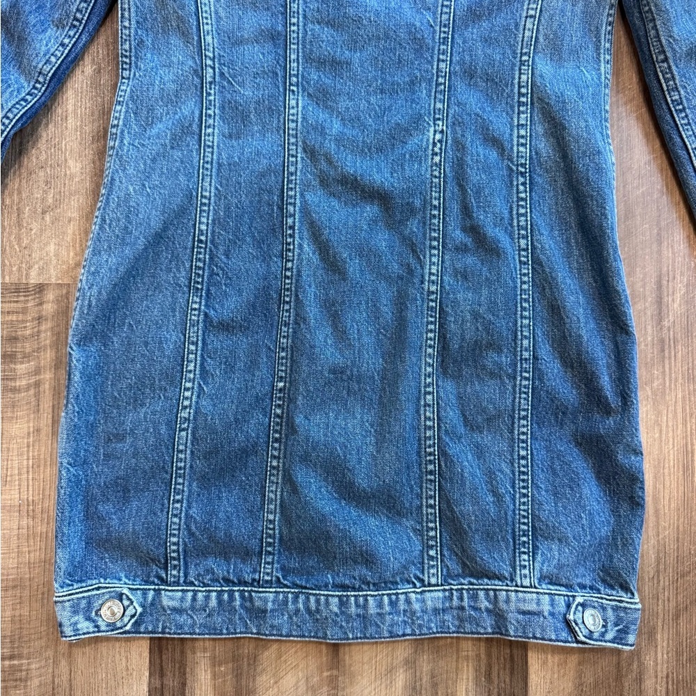 Vintage 7 For All Mankind Medium Wash Blue Denim Dress Y2K style, XS - Picture 14 of 16